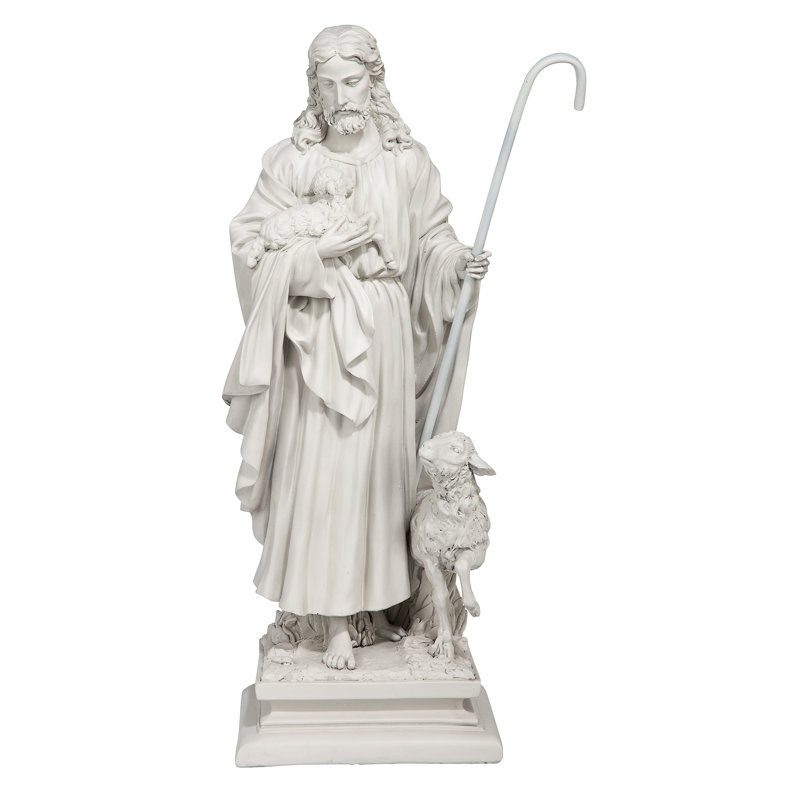 Jesus the Good Shepherd Garden Statue, 71cm H x 30cm W x 20cm D