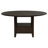 Twyla 5-Piece Round Storage Pedestal Dining Set with 4 Cream Upholstered Oval-Back Chairs, Dark Cocoa