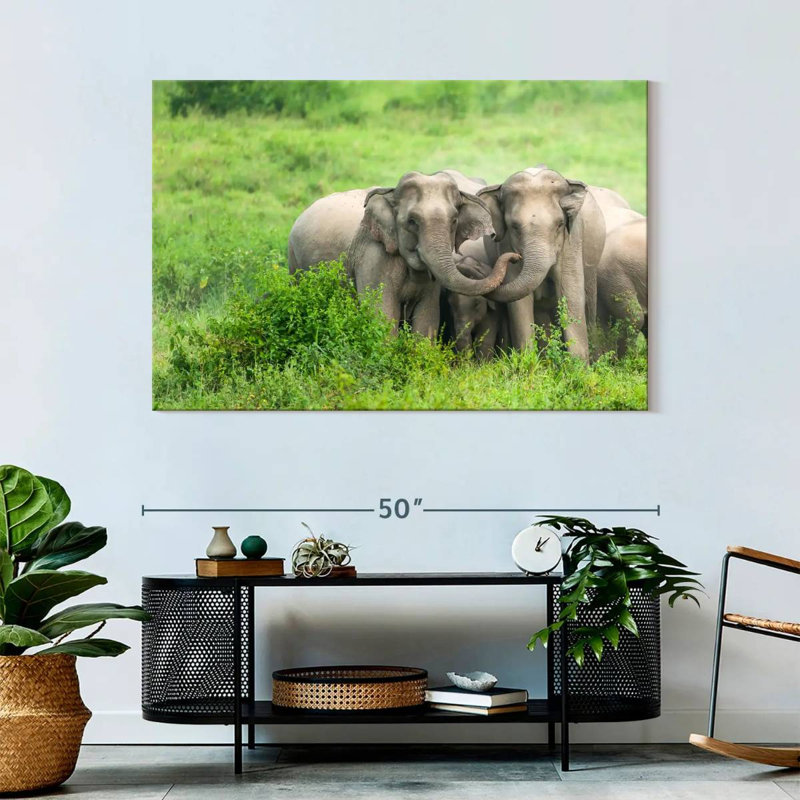 Brampt Asian Elephant Huddle, 32" H x 48" W
