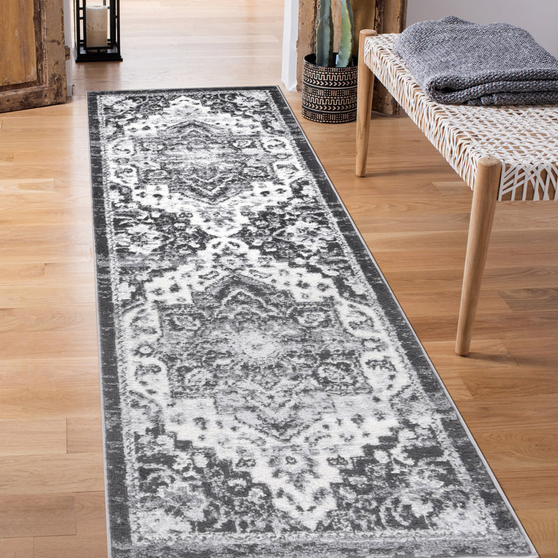 Alice Traditional Medallion Low Pile Performance Area Rug, Runner 2'6" x 10'3"