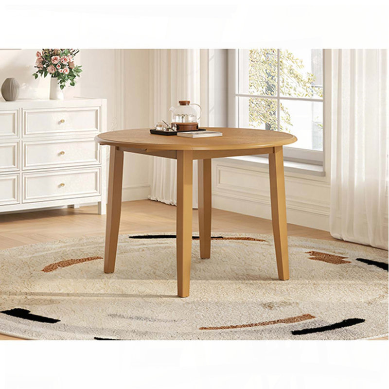 Table de salle à manger extensible ronde pliante pour petits espaces (42,36 po, brun clair, 2 à 4 places), Brun