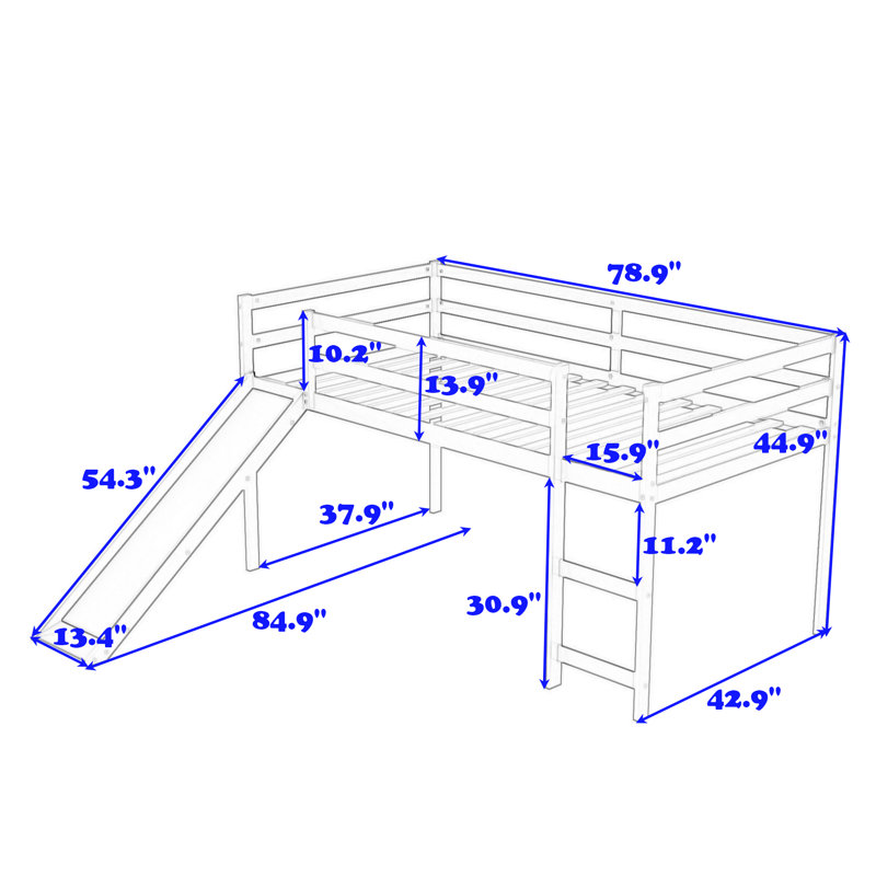 Lit mezzanine simple Emens par Harriet Bee, Blanc