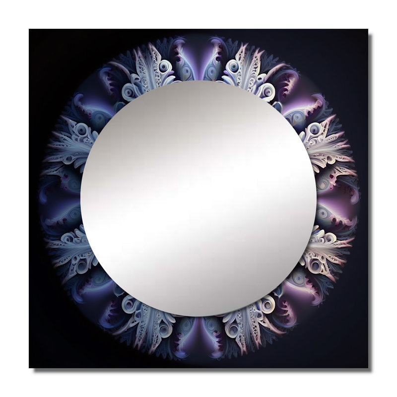 Mandala cosmique en mauve mystique - miroir mural carré Boho Mandala pour salle de bain, 29 po x 29 po