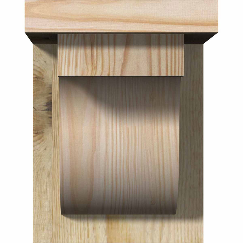 Del Monte Corbel w/Backplate, 8" H x 6" W x 8" D, Douglas Fir, Rough Sawn