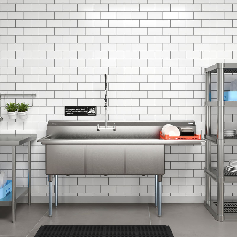 75'' L Triple Bowl Stainless Steel Kitchen Sink