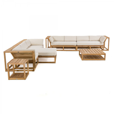 Ensemble de conversation modulaire 7 pièces avec coussins Sunbrella