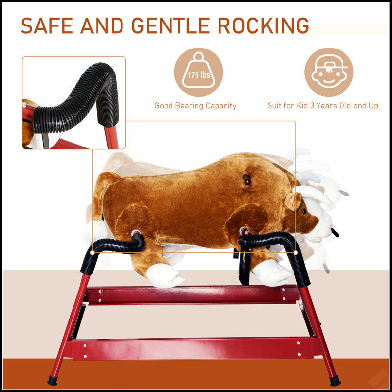 Cheval à bascule pour enfants avec rebords arrondis lisses pour un rebond sécuritaire et joyeux, idéal pour les jeux intérieurs et extérieurs.
