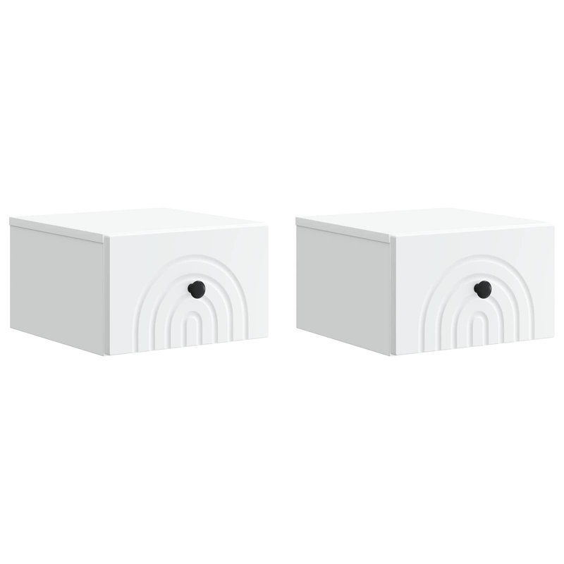 33cm W Manufactured Wood Bedside Table, White