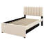 Lit plateforme tapissier avec lit gigogne-826299326