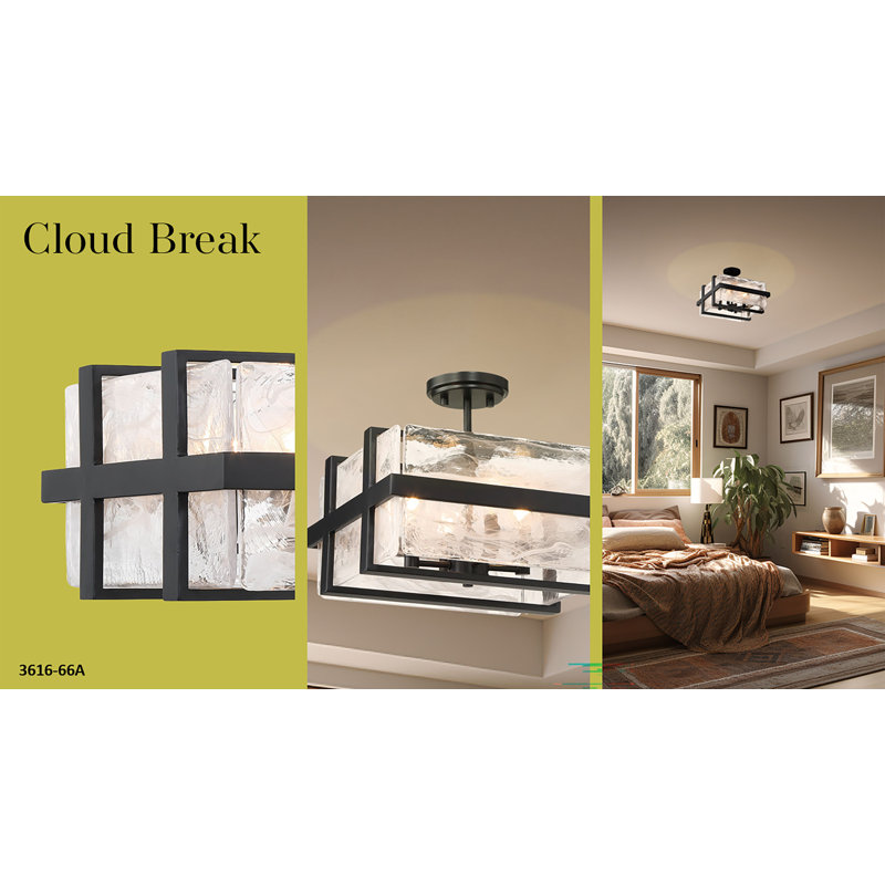 Cloud Break 4 - Light Semi Flush Mount