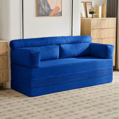 5-In-1 Convertible Sofa Bed, 60" Boneless Couch For Living Room Bedroom Apartment