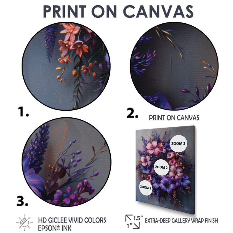 Guirlande de fleurs Regal, H 20 po x l 12 po x P 1 po, Cadre flottant blanc