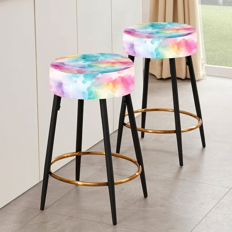 Aquarelle sereine - ensemble de 2 tabourets de bar abstraits