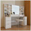 Grand bureau de coiffeuse avec lumières DEL réglables, 8 tiroirs et tablettes ouvertes pour un rangement organisé et des routines de beauté améliorées