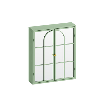 Armoire murale à miroir pour le salon, la salle de bain, la salle à manger - Design rétro avec espace de rangement à trois niveaux, construction et tablette spacieuse pour embellir vos espaces