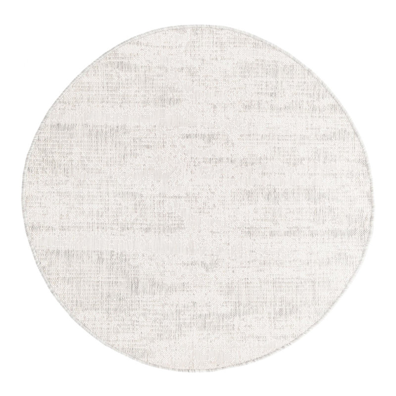 Bruss Gray Indoor/Outdoor Modern Rug, Round 4'1"