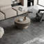 Table basse 31,5 po ronde avec rangement Table d'appoint moderne en placage de bois massif pour salon, chambre à coucher, appartement ou bureau, gris-1814604118
