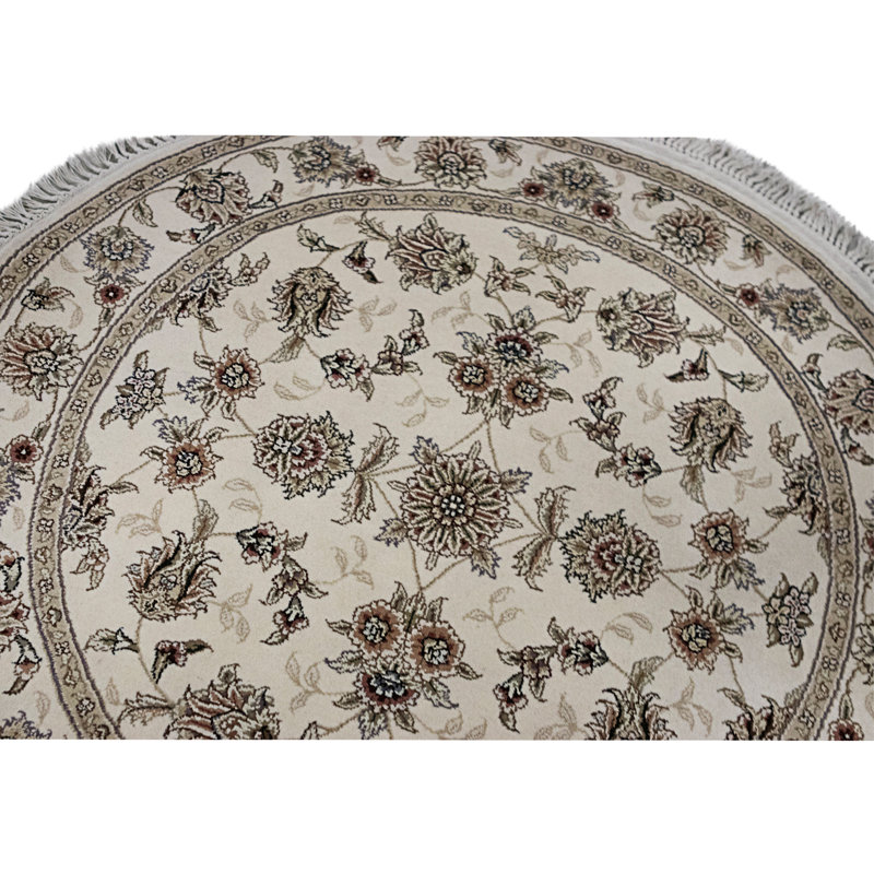High-Quality Hand-Knotted Ivory Area Rug