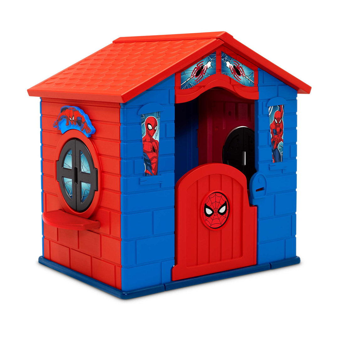 Marvel Spider-Man Plastic Indoor/Outdoor Playhouse With Easy Assembly By Delta Children, Blue/Red Delta Children