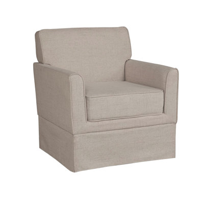 Brown Upholstered Timeless Slipcover Chair, Track Arm And Skirted Base, 30.5 In. Deep, 30 Wide, 33 Tall, 42.04 Lbs, Frame, Sinuous Spring Support, High - Density Foam, Removable Seat, Assembly