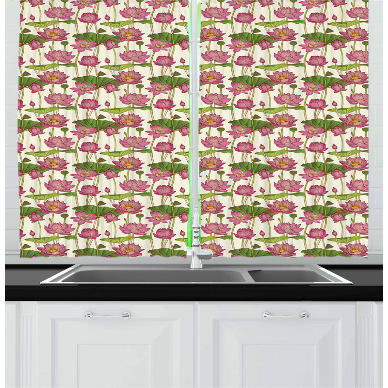Floral Tailored Kitchen Curtain
