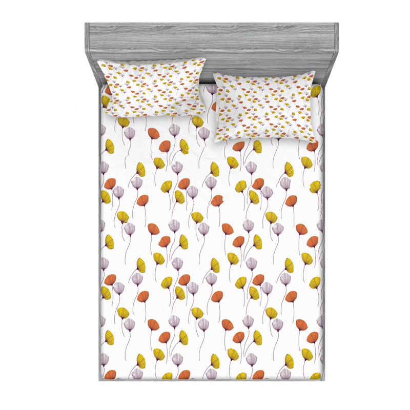 Microfiber Floral Sheet Set, Queen
