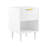 22.83" H Modern White Nightstand, Bedside Table with Drawer & Open Shelf, Gold Accent Handle for Bedroom