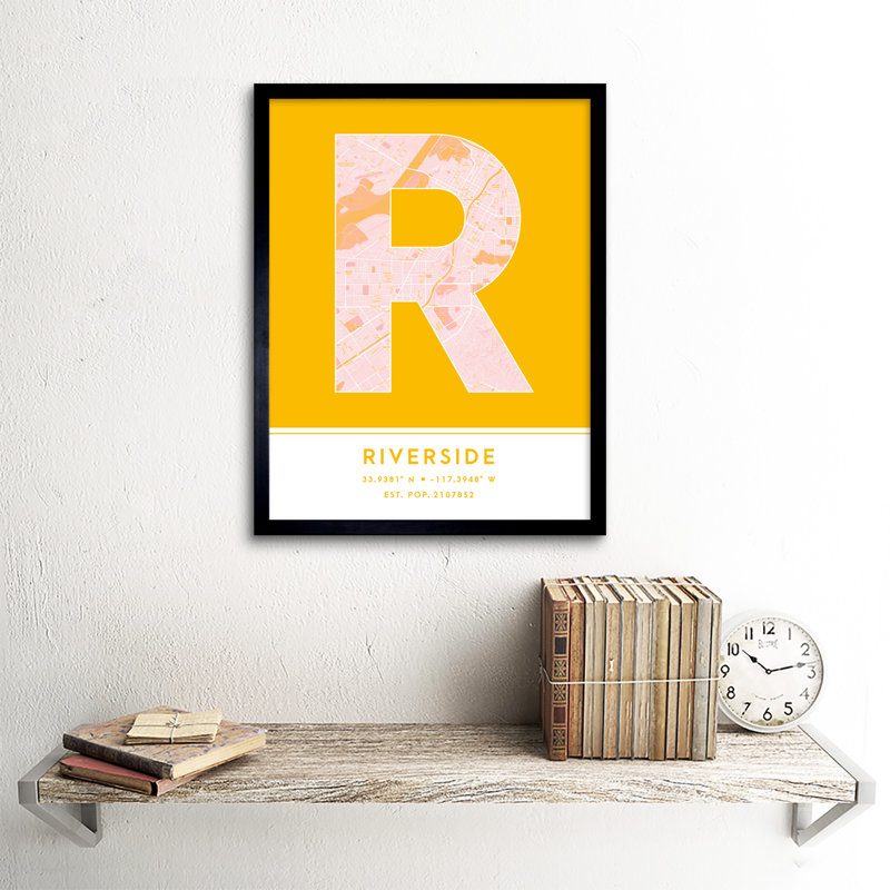 Riverside United States City - Single Picture Frame Typography