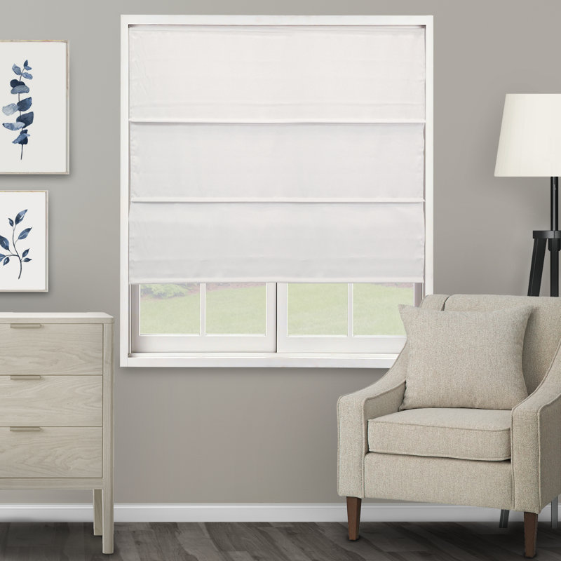 Light Filtering Roman Shade, 31" W x 72" L, White