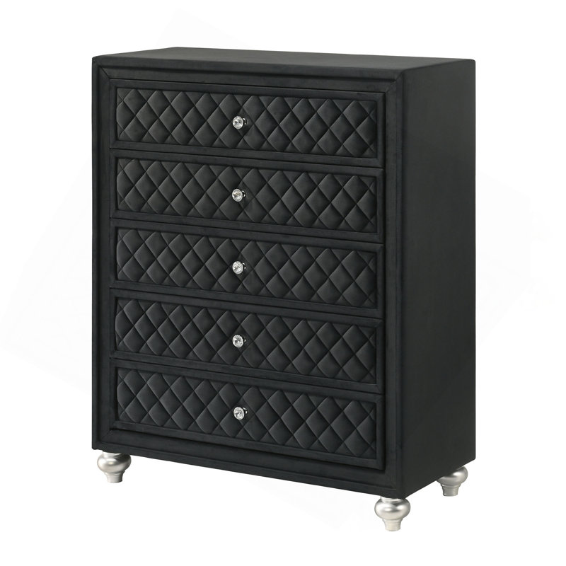 Commode et commode capitonnées en velours 1Pc