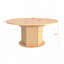 Table de salle à manger extensible ronde avec base hexagonale texturée - panneau de fibres à densité moyenne et bois d'hévéa, 47,24 po à 63 po