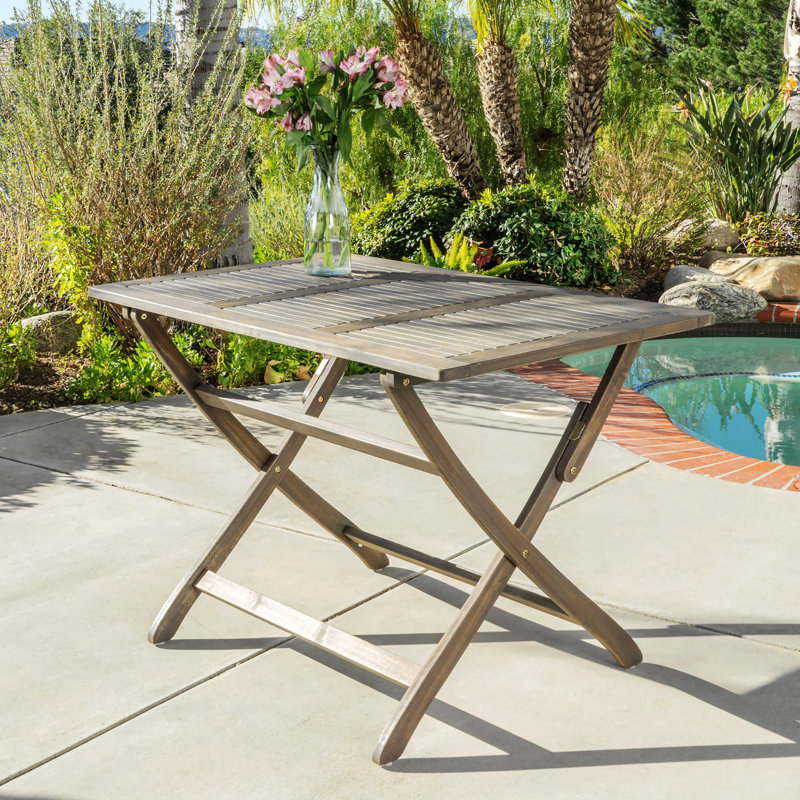 43.5" Foldable Table, Outdoor Folding Table For Tailgate Parties And RV Trips, Grey