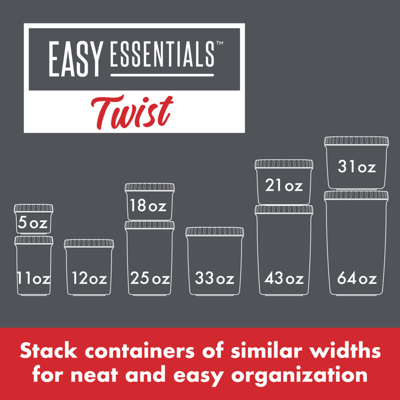 Clear Twist Lock 12-Piece BPA-Free Plastic Food Storage Set