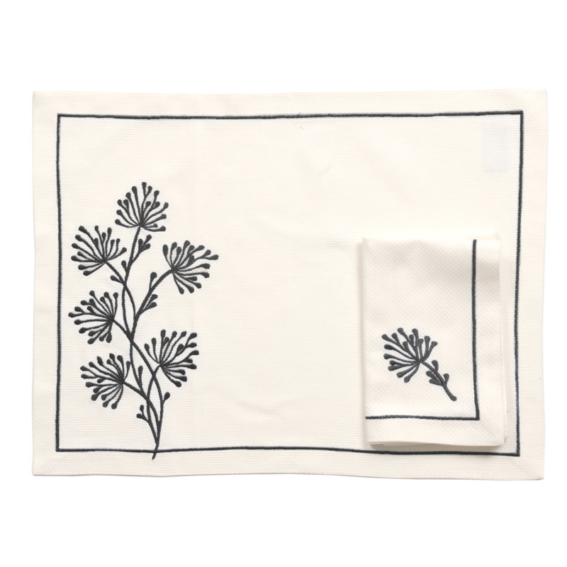 Loretta 2 Piece Linen Placemat and Napkin Set