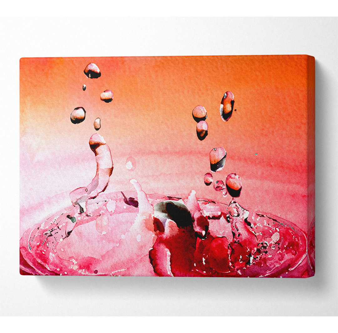 Pink Water Splash - Kunstdrucke auf Leinwand - Wrapped Canvas