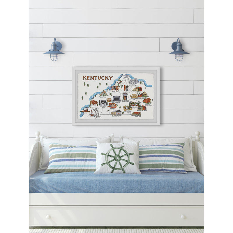 «White Kentucky Spots» par - peinture encadrée, H 24 po x l 36 po x 1,5 po