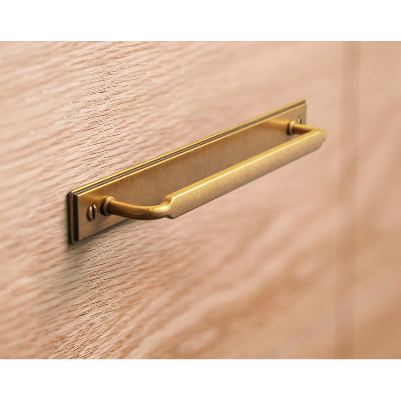 Classical Bar Pull With Backplate(G015) Multipack, Antique Brass, 7 5/8"