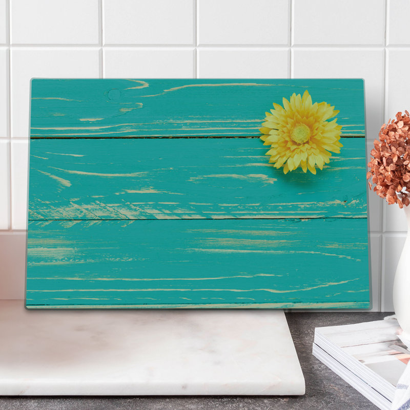 Planche à découper vintage Ambesonne, grande taille, imprimé floral printanier, jaune turquoise