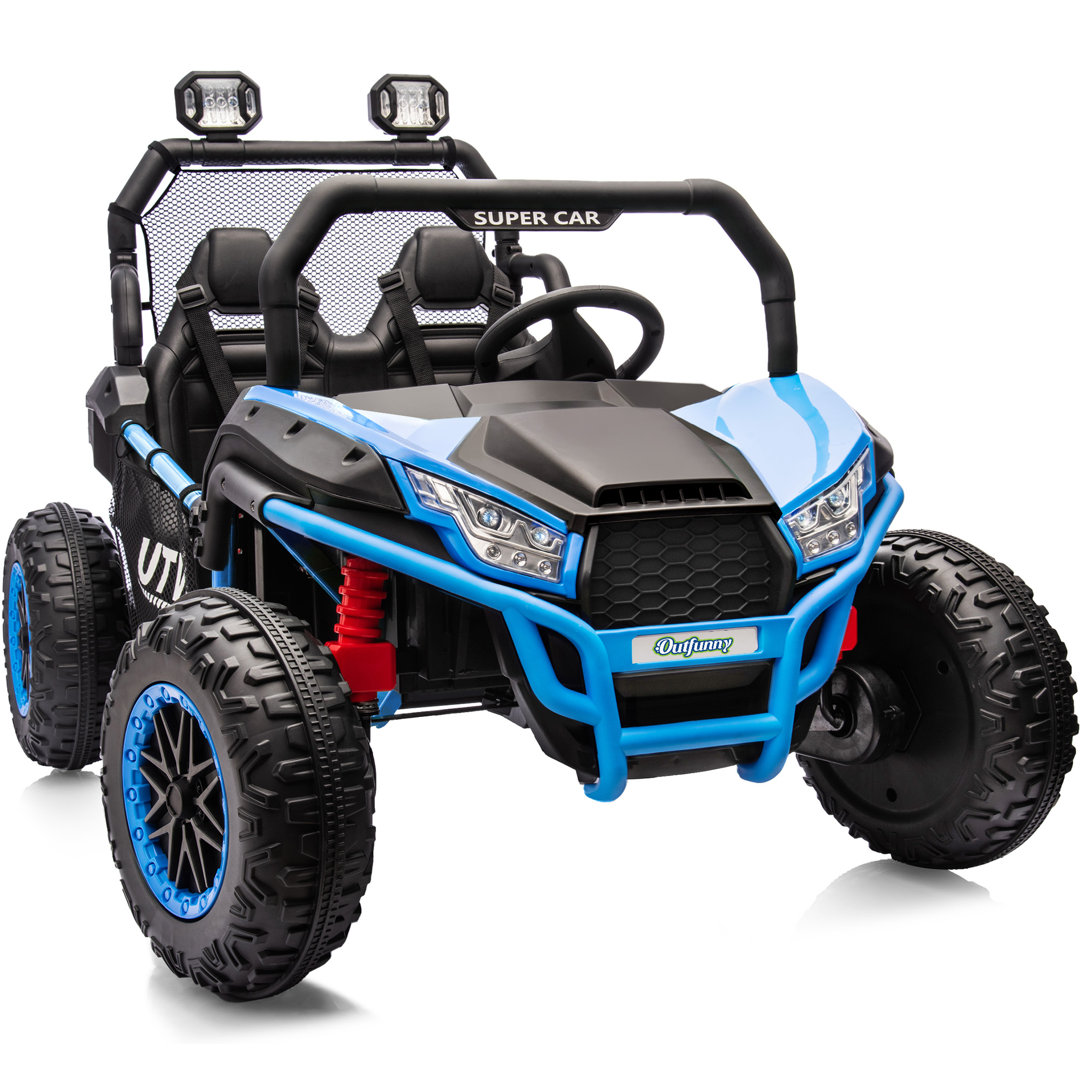 24V 10Ah Ride on Toy, 4WD 2-Seater Electric Ride on Car UTV for Big Kids with Remote, 4*200W Motors Outfunny 