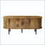 Console télé 47 po avec porte coulissante et compartiment de rangement moderne - brun