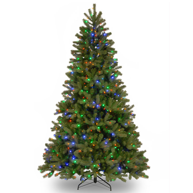 Downswept Douglas 10" Green Fir Artificial Christmas Tree with 1000 LED Multi Lights and Stand, Pre-Lit, 7.5' H x 59" W