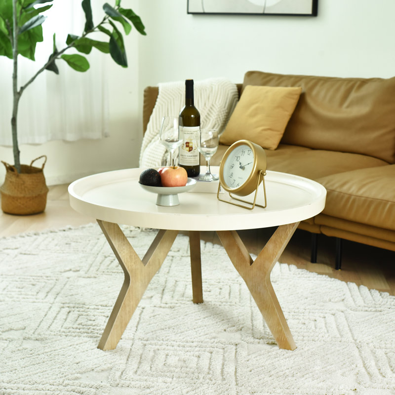 Tray Top 3-legs Coffee Table, White