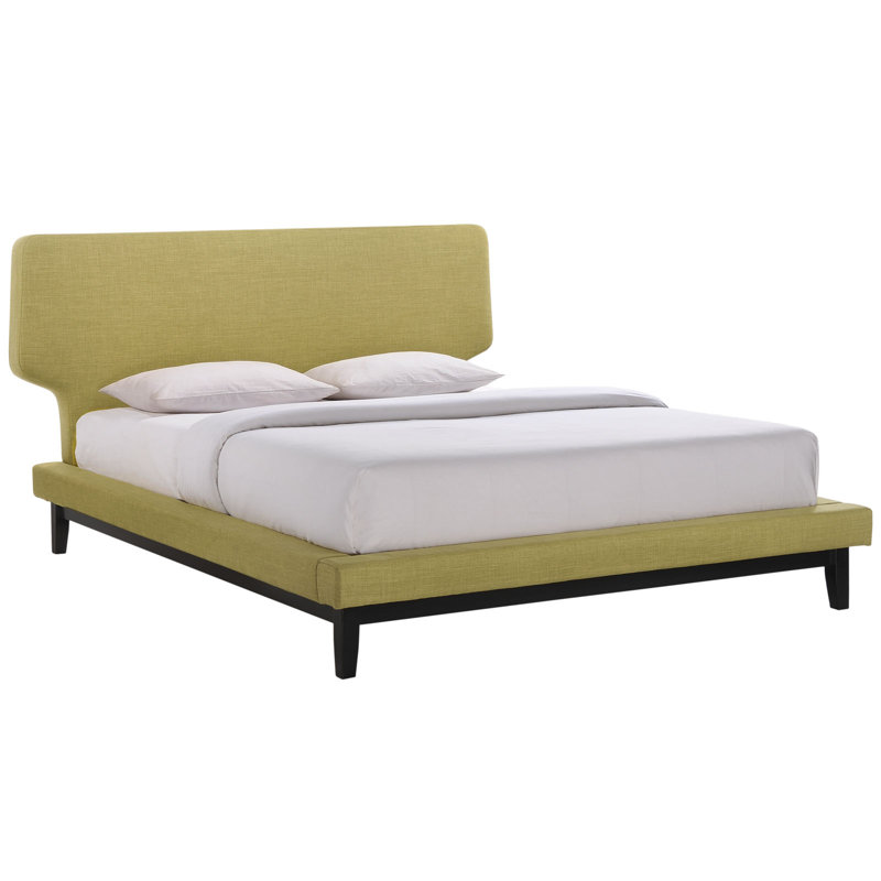 Grand lit plateforme de rangement tapissier, Vert