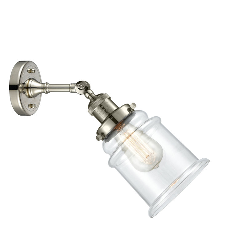 Galaviz Dimmable Bath Sconce, 6 Watt Vinage LED Bulb, Clear, Polished Nickel