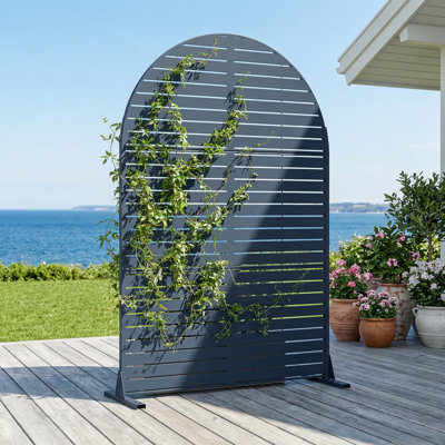 Louvered 72 x 47 Inch Metal Outdoor Privacy Screens