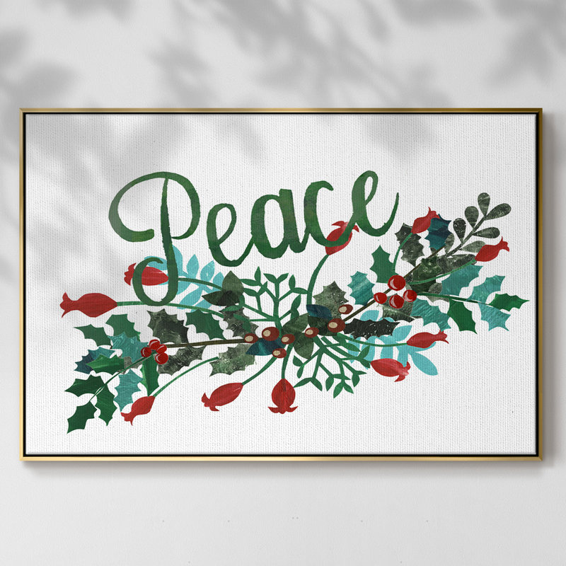 «Cut Wreath Christmas II», reproduction sur toile, Or, H 17 po x l 25 po x P 2 po
