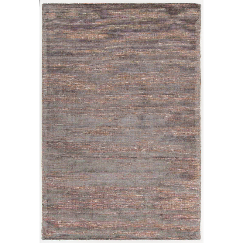 Tapis dhurrie zone grise fait main Adilynn, Rectangle 9 pi x 13 pi