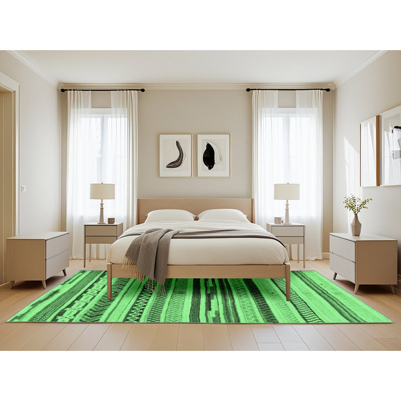 Washable Geometric Indoor Rug, Rectangle 5' x 8'