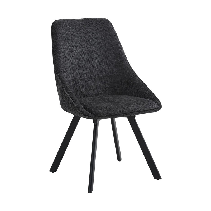 Upholstered Fabric Dining Chair, Black