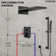 Dual-Function Wall Mounted Waterfall & Rainfall Shower Faucet Set With Rough-In Valve